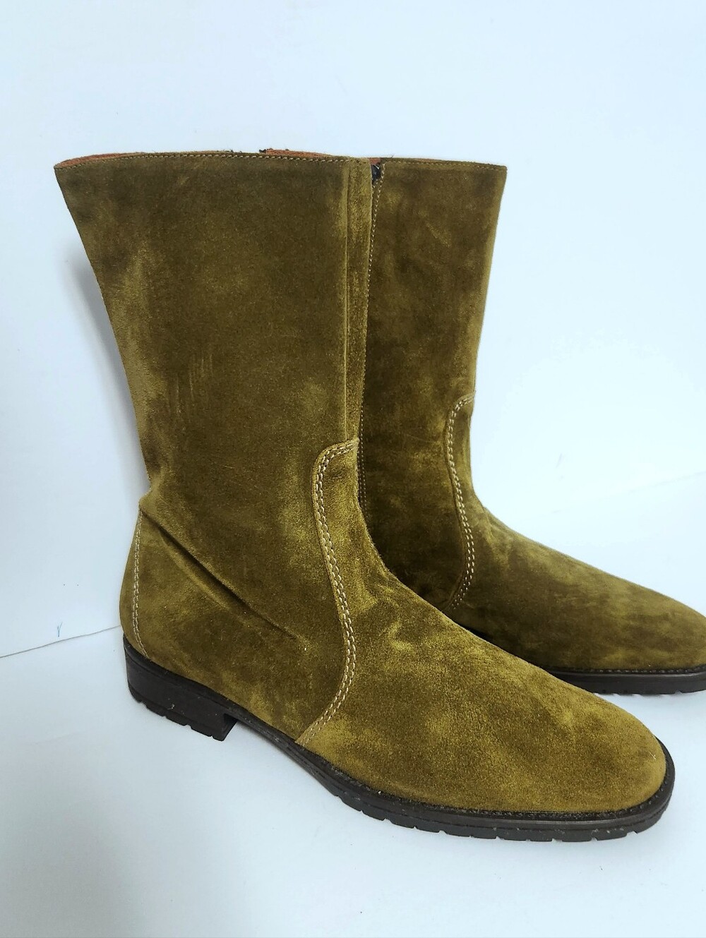 J. Crew Green Suede Side Zip Boots 8.5 65423